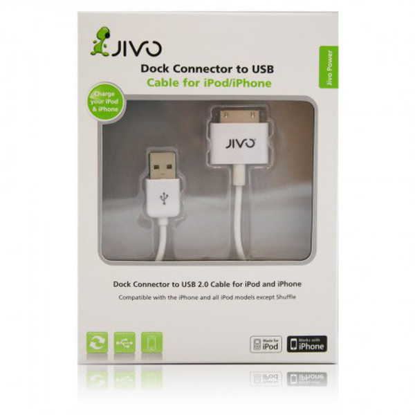 Jivo Technology JI-1206 USB iPhone/iPod Connector Weiß Handykabel