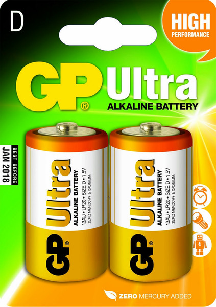 GP Batteries Ultra Alkaline D Щелочной 1.5В батарейки