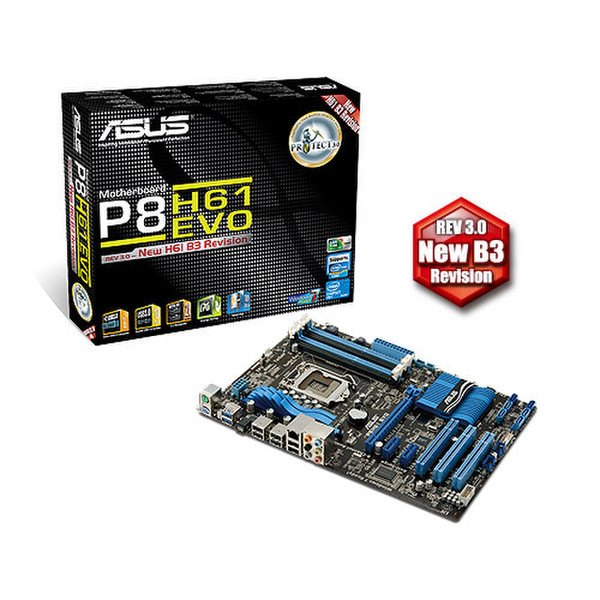 ASUS P8H61 EVO Intel H61 Socket H2 (LGA 1155) ATX motherboard