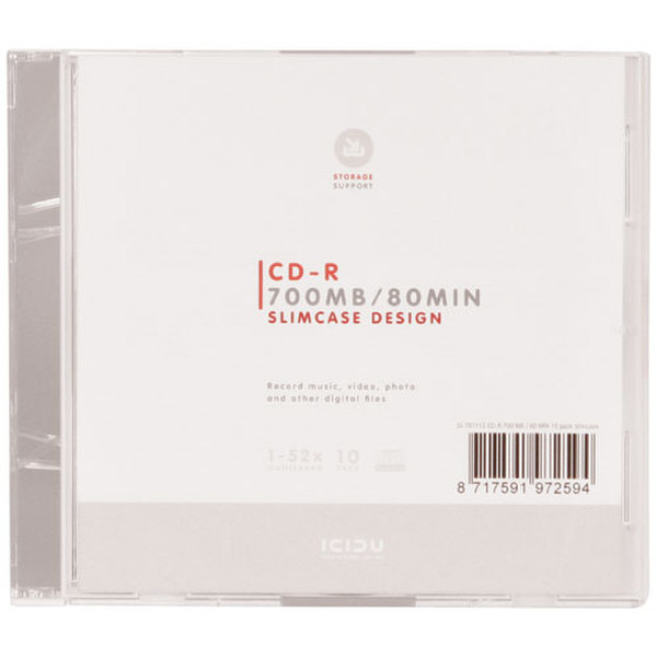 ICIDU CD-R 700MB / 80Min Slimcase
