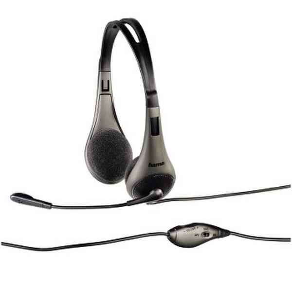 Hama 00051642 Binaural Kopfband Grau Headset