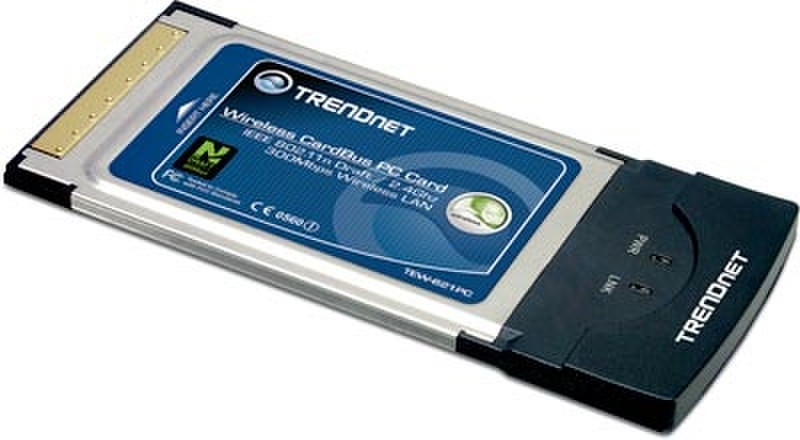 TRENDware N Draft Wireless PC Card 300Mbit/s networking card