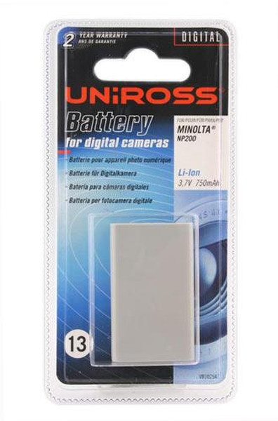 Uniross Li-Ion Battery Minolta NP200 Lithium-Ion (Li-Ion) 750mAh 3.7V rechargeable battery