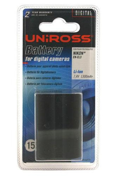Uniross Li-Ion Battery Nikon EN-EL3 Lithium-Ion (Li-Ion) 1300mAh 7.4V rechargeable battery