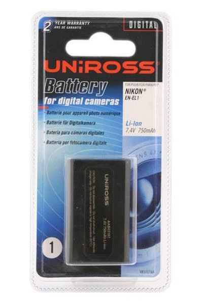 Uniross Li-Ion Battery Nikon EN-EL1 Литий-ионная (Li-Ion) 750мА·ч 7.4В аккумуляторная батарея
