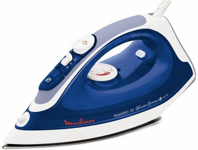 Moulinex IM3170 Dry & Steam iron Stainless Steel soleplate 2200W Blue,White iron