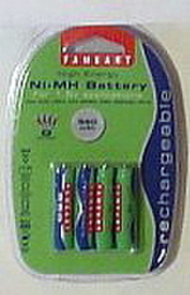 Fameart Blister Pack of 4 X 550mAh AAA Ni-MH Batteries Nickel-Metal Hydride (NiMH) 550mAh rechargeable battery