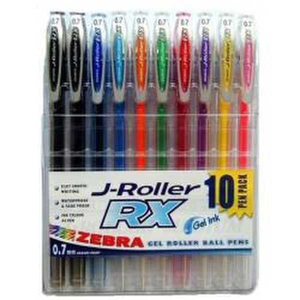 Zebra J-Roller RX Black,Blue,Brown,Green,Orange,Pink,Red,Violet 10pc(s)