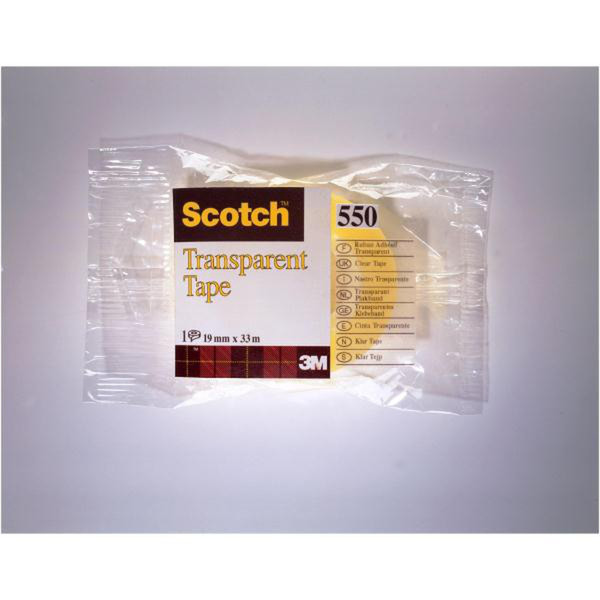 3M Scotch 550 19mm x 33m 33м Прозрачный канцелярская/офисная лента