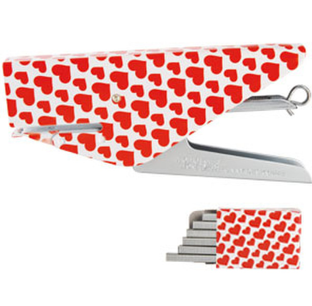 Funny desk Red Heart Red,White stapler