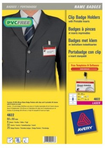 Avery 4822 PVC 25pc(s) badge/badge holder