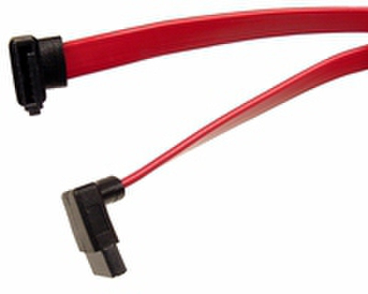 Cables Unlimited Serial ATA II 3Gbps Cable With Right Angle Connector Красный кабель SATA