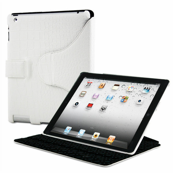 Muvit iPad 2 PU Snow Clip case Croco Weiß