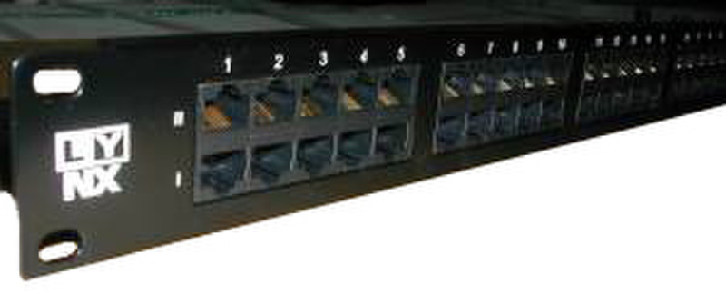 Lynx Patch panel 16port UTP cat5E block 110 Black 1U patch panel