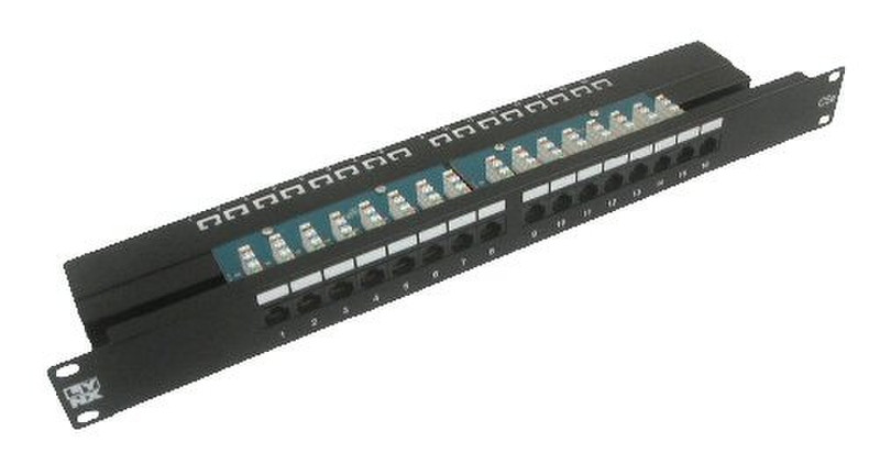 Lynx Patch panel 16port UTP cat5E Black 1U патч-панель