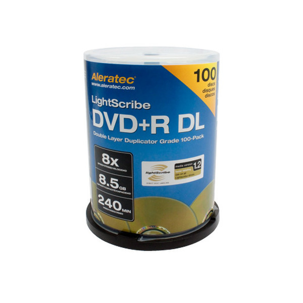 Aleratec 300120 8.5ГБ DVD+R DL 100шт чистый DVD