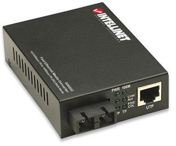 Intellinet 506502 100Мбит/с 1310нм Многомодовое волокно Черный сетевой медиа конвертор