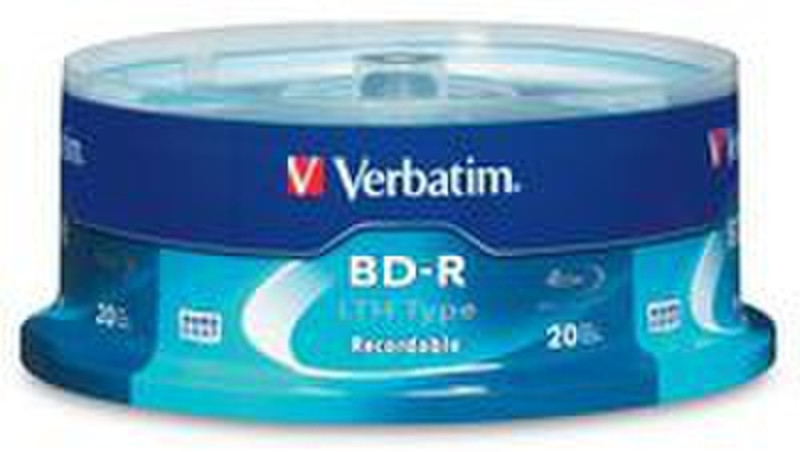 Verbatim 20PK BD-R LTH 25GB 6X BRAY BRANDED SPINDLE