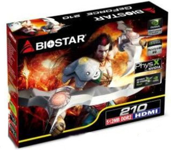 Biostar VN2102NH56 GeForce 210 0.5GB GDDR2 graphics card