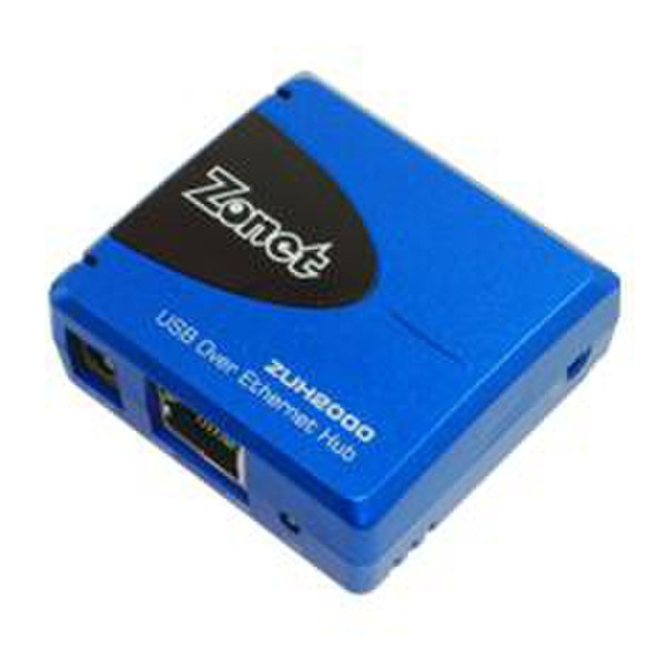 Zonet ZUH2000 USB Over Ethernet Hub - RJ-45 480Mbit/s Blau