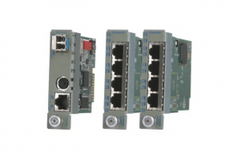 Omnitron iConverter Modular T1/E1 Multiplexer Eingebaut 1000Mbit/s Einzelmodus Grau Netzwerk Medienkonverter