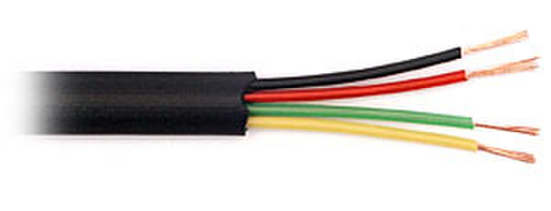 Lynx 4-core cable, flat, Black 100m Black telephony cable