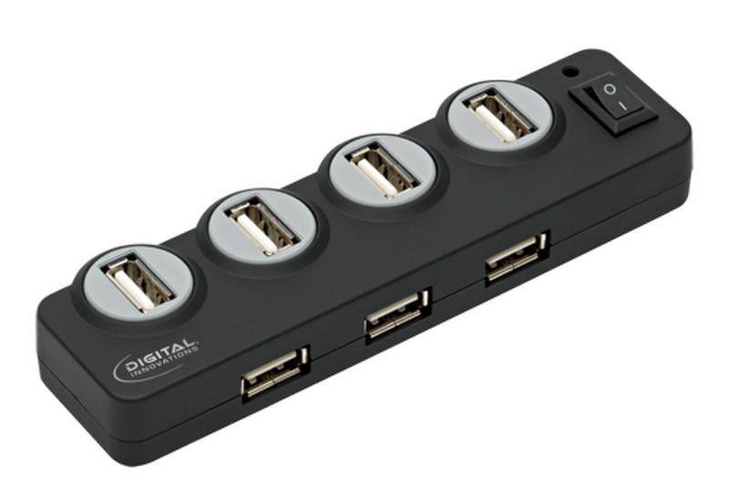 Micro Innovations Connect + Charge 7-Port Hub 480Mbit/s Black
