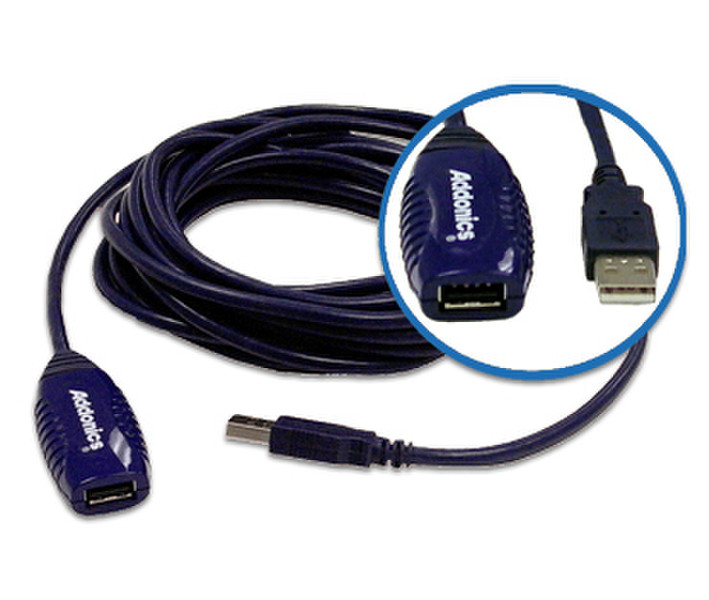 Addonics AAU2REPEAT16 4.87м Micro-USB A Micro-USB A Синий кабель USB
