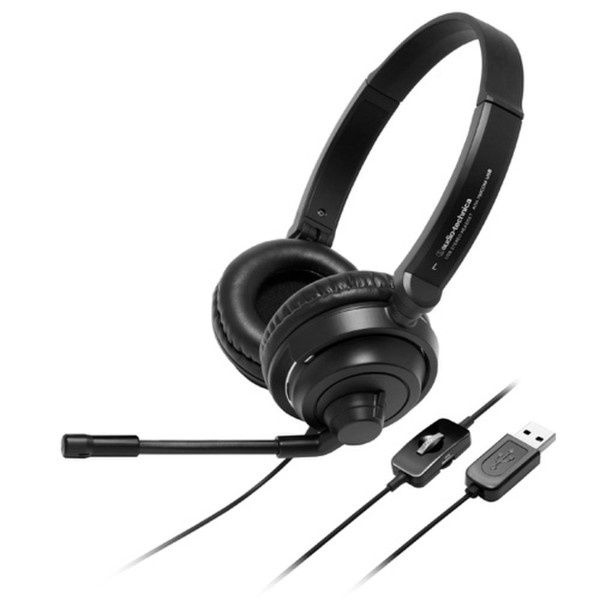 Audio-Technica ATH-750COM USB USB Стереофонический Оголовье Черный гарнитура