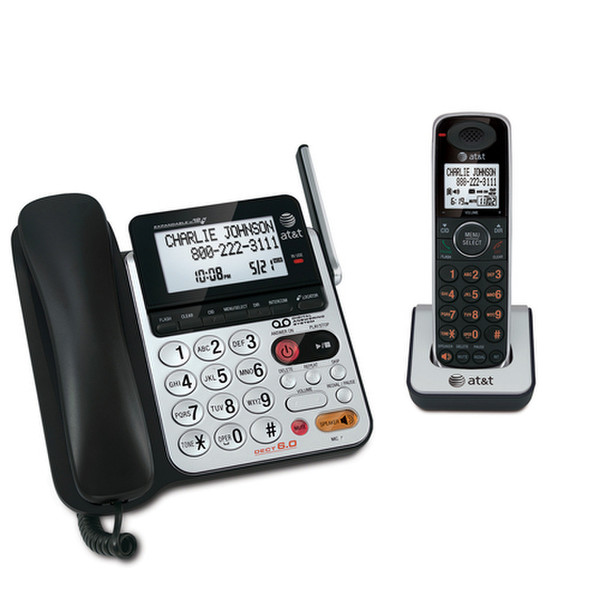 VTech CL84100 DECT Идентификация абонента (Caller ID) Черный, Cеребряный телефон