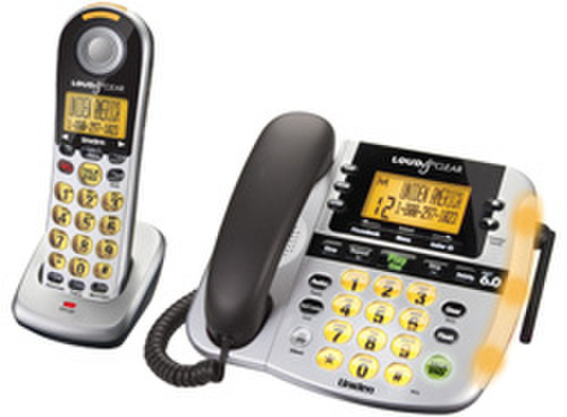 Uniden D2998 DECT Anrufer-Identifikation Silber Telefon