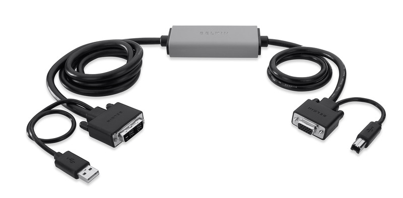 Belkin DVI-D / VGA, USB 6 ft 1.8m Schwarz Tastatur/Video/Maus (KVM)-Kabel