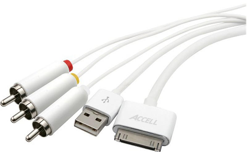 Accell L123B-006J 1.83m White mobile phone cable