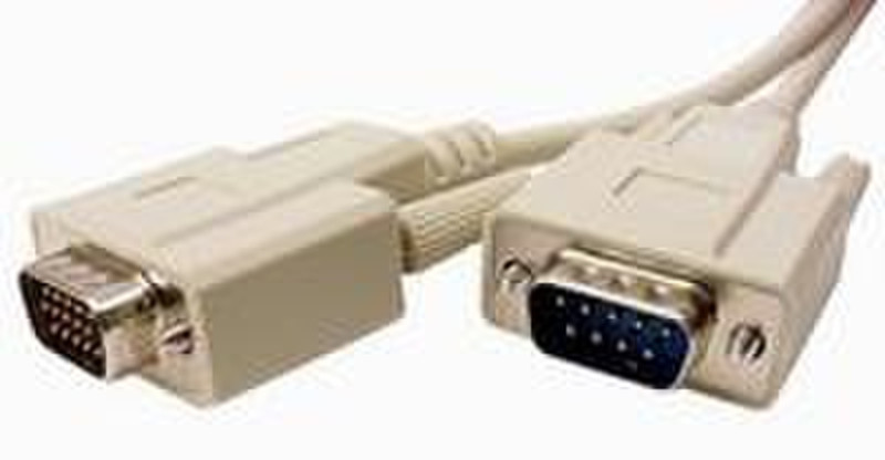 Cables Unlimited DB9 Male to HDB15 Male NEC MultiSync VGA 6 ft 1.83м VGA (D-Sub) Бежевый
