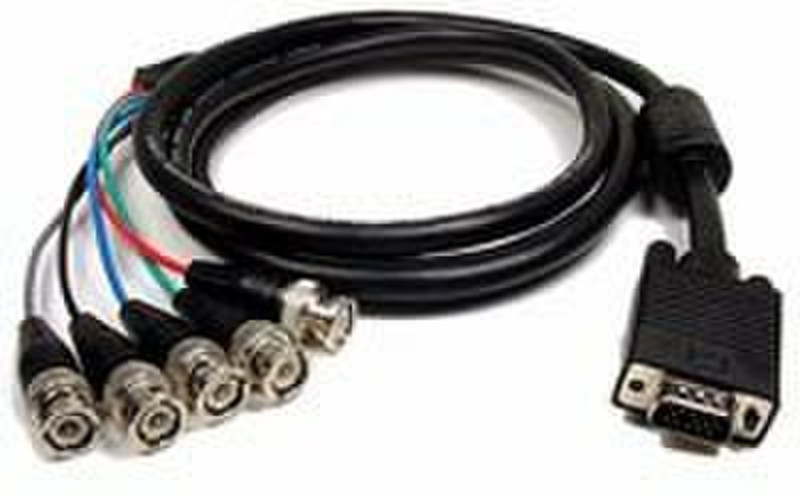 Cables Unlimited PCM-2320-06 1.82m VGA (D-Sub) 5 x BNC Black video cable adapter