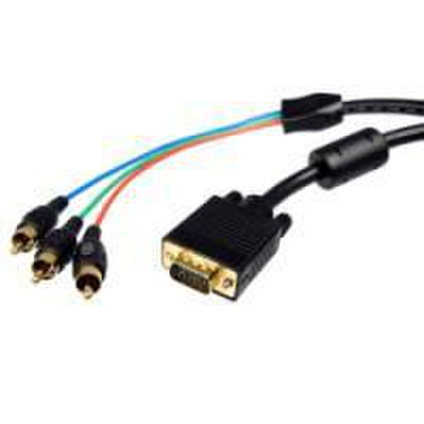 Cables Unlimited PCM-2330-06-B 1.83m VGA (D-Sub) 3 x RCA Black video cable adapter