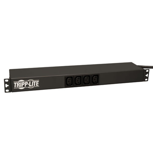 Tripp Lite 3.3/3.8kW Single-Phase Basic PDU, 208/240V 20A (2 C19, 12 C13), L6-20P, 208/240V Input, 15ft Cord, 1U Rack-Mount