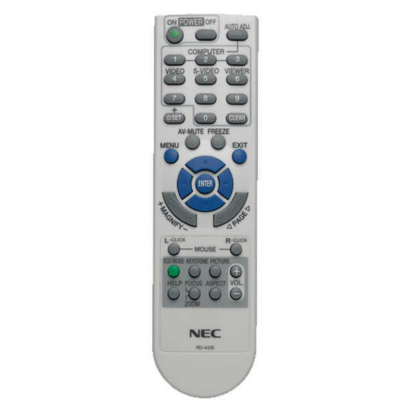 NEC RMT-PJ30 push buttons Grey remote control