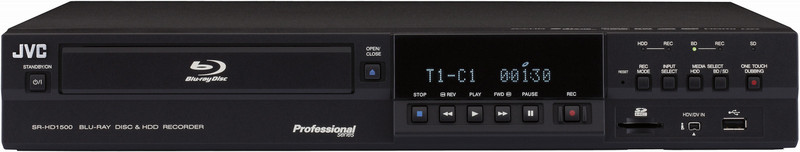 JVC SR-HD1500US Blu-Ray-Rekorder 2.0 Schwarz Blu-Ray-Player