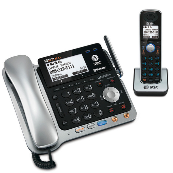 VTech TL86109 Analog/DECT Caller ID Black,Silver telephone