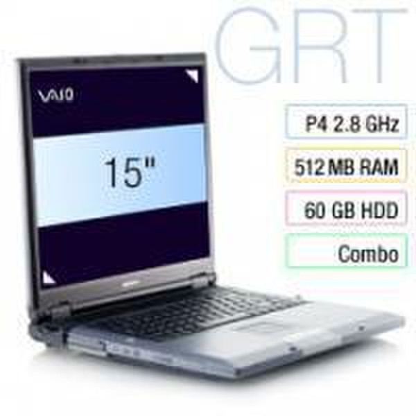 Sony VAIO GRT995MP P4 2800 512MB 60GB AZ 2.8GHz 15Zoll 1024 x 768Pixel Notebook