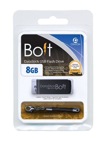 Centon 8GB USB2.0 8GB USB 2.0 Type-A Black USB flash drive