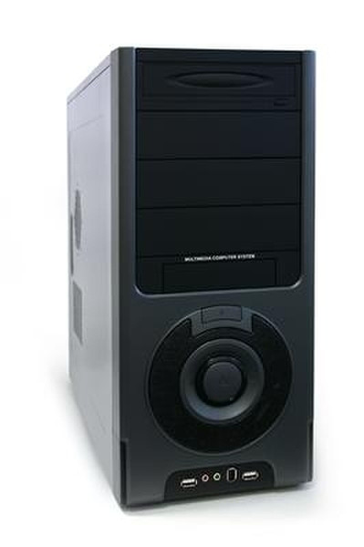 KME CX-8062 black & PZ-400W Midi-Tower 400W Black computer case