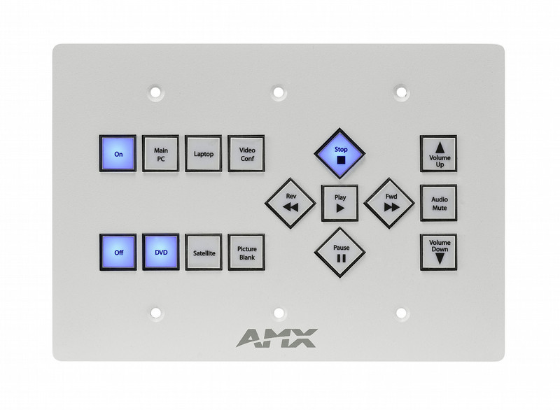 AMX SP-16-AX-TR-US Проводная Нажимные кнопки Белый пульт дистанционного управления