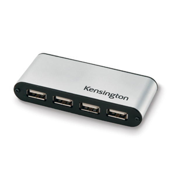Kensington PocketHub 480Мбит/с Черный, Cеребряный