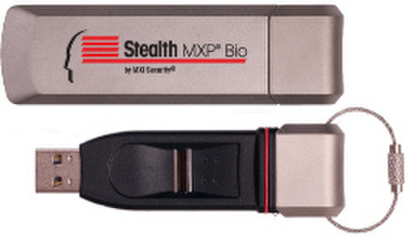 Memory Experts Stealth MXP Bio 1GB 1ГБ USB 2.0 Type-A Черный, Металлический USB флеш накопитель