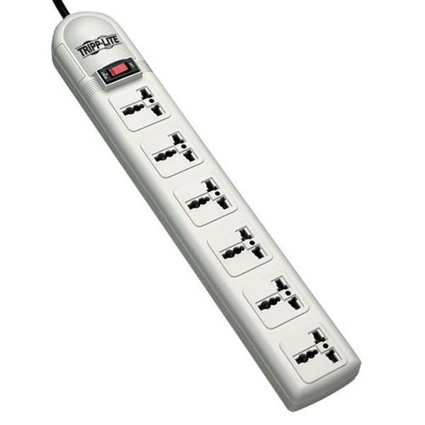 Tripp Lite Protect It! 6-Universal Outlet Surge Protector 230V 1.8M Cord German / French Plug 750 Joules