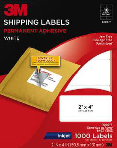 3M Shipping Labels White Permanent Adhesive