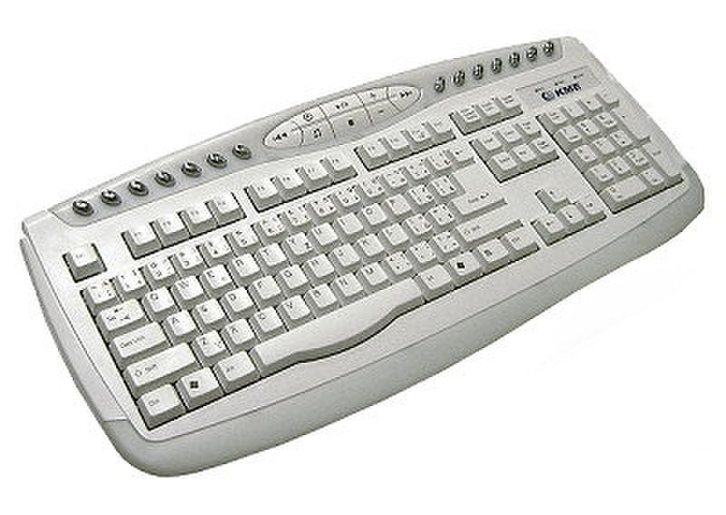 KME KM-3801 Keyboard/white USB+PS/2 QWERTY White keyboard