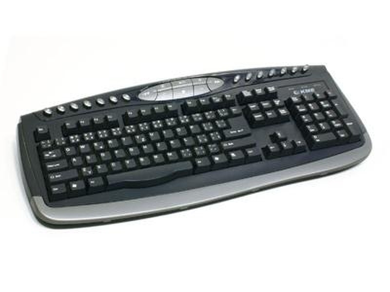 KME KM-3801 Keyboard/black USB+PS/2 QWERTY Schwarz Tastatur